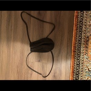 Brown knit mini backpack